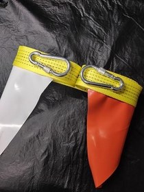 Resim 5 Metre Araç Çekme Halatı, 80 Gram Polyester, Çelik Vidalı Kancalar, 3 Ton Çekme Kuvveti, Renkli Güvenlik Bayrakları 