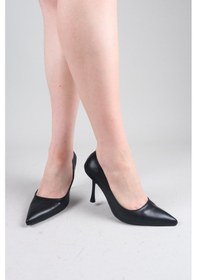 Resim Birikon Pera Düz Stiletto Siyah-8739 Siyah 