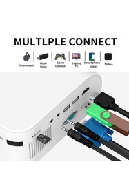 Resim TechTic Mini Taşınabilir Projeksiyon Cinevizyon Full HD Wifi Ekran Yansıtma Screen Mirror 1280x720 