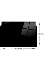 Resim Decorita Cam Ocak Arkası Koruyucu | Şekilli Cam | Düz Renk Siyah | 43,7cm x 53,4cm 