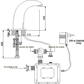 Resim Newarc Tekno Elite Fotoselli Lavabo Bataryası Pilli-Elk 510523 