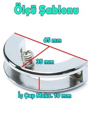 Resim Badem10 Cam Tutucu Etejer Ay Tipi Cam Raf Ahşap Menteşesi Krom (4 Adet) 