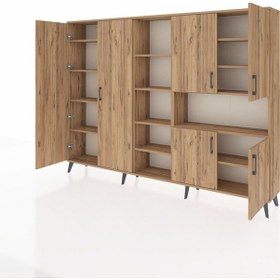 Resim Arges Dolap 13 Raflı 6 Kapaklı 220x30x163 Çam-çam Atlas Çam - Atlas Çam 