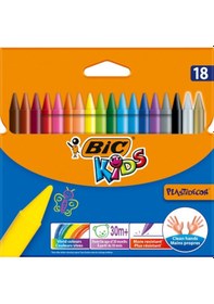 Resim Bic Kids Plastidecor Elleri Kirletmeyen Pastel Boya 18 Renk 