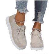 Resim Kadın Düz Ayakkabılar Loafer'lar Giyilebilir Ayakkabılar Günlük Moda Bağcıklı Ayakkabılar Ratetime Bej 