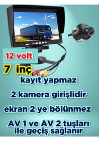 Resim 7inç Qled Ips Monitör + 1 Adet 19 Mm Mini Ultra Araç Kamerası 12v 