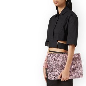 Resim Metallic Clutch - Pudra Pembe 