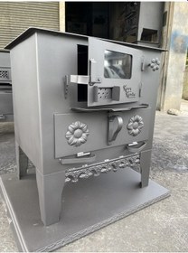 Resim Şömineli Fırınlı Odun Sobası, Camlı Karadeniz Kuzinesi, El Yapımı 