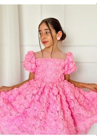 Resim H L Y Karol Tasarım Pembe Güllü Diana Vintage Kız Bebek Elbise,doğum Günü Elbise,fotoğraf Çekim Elbise,0-12 Yaş Uygun Pembe 