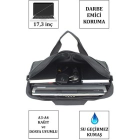 Resim Case Club 2117 Büyük Boy 17,3 Inç Laptop Evrak Çantası Omuz Askılı Siyah 