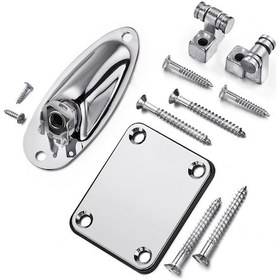 Resim Mx0387d Elektro Gitar Tel Makaralı Tutucu Tekne Şekli Strat Gitar İçin Ses Kablosu Jakı Delik Plakası Gümüş 