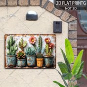 Resim 2D Düz - 1 adet 2D Düz, Vintage Kaktüs Saksı Metal Tin Sign, Dekoratif Plak ve Süs (30.48cmx 20.32cm), Rustik Tarz Duvar Dekoru Poster Demir Sign, Duvara Monte Çok Fonksiyonlu Dekoratif Plak, Erkek Kulübesi Garaj Dekoru, Ev Barı, Bahçe Cafe Dekorasyonu, Kolay Asma İçin Önceden Delinmiş Delikler ile 