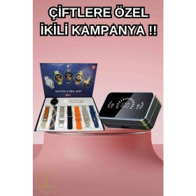 Resim Kont Powerbank Aynalı Bluetooth Kulaklık ve Akıllı Saat Seti Anc Özelliği Dokunamatik 