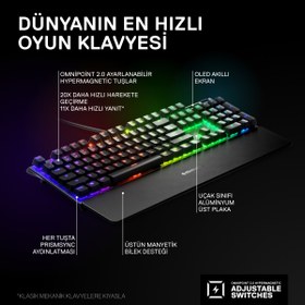 Resim SteelSeries Apex Pro Uk Ayarlanabilir Rgb Omni Switch Mekanik Gaming Klavye 
