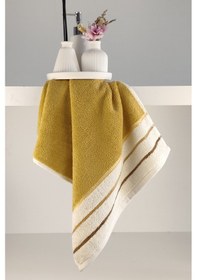 Resim İpliği Boyalı Ucu Çizgili El Yüz Havlusu-%100 Pamuk Havlu 