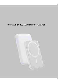 Resim Manyetik Kablosuz Powerbank Apple Uyumlu iPhone 12/13/14/15 , Hızlı Şarjlı, Ultra Hafif Çok Renkli 