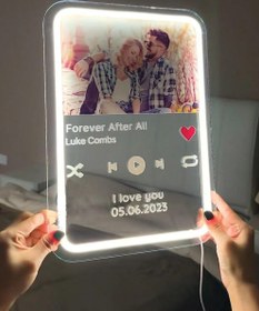 Resim Kişiye Özel LED Işıklı Pleksi Müzik Tablosu - 15x25cm 