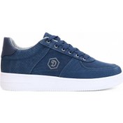 Resim 2196-dakırs Anatomik Tabanlı Erkek Keten Kumaşlı Sneakers Ayakkabı Lacivert 