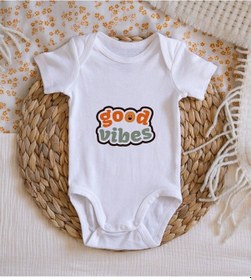 Resim Bitmeyenkartus Bk Kids Good Vibes Tasarımlı Bebek Body Zıbın - Model 1 Çok Renkli 