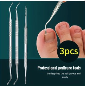 Resim Gateesat 3 Adet Profesyonel Pedikür Seti Kaymaz Tırnak Oyuğu Temizleyici Tırnak Törpüsü 