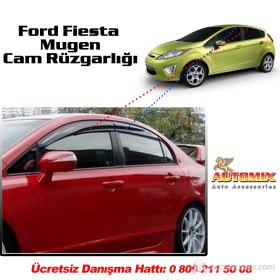 Resim Sunplex Ford Fiesta Mugen Cam Rüzgarlığı 2010-2012 arası 