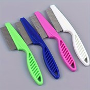 Resim 2-in-1 Pet Hair and Tear Stain Remover Comb - Dandruff, Saç Lekeleri ve Pireleri Nazikçe Çıkarır - Köpekler ve Kediler için Mükemmel 