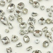 Resim 50 Adet Strass Su Damlaları, Beyaz Cam DIY Dikiş Süslemeleri Giyim, Ayakkabı, Şapka, Çanta, El Sanatları, İğne İşi, Boncuk İşleme ve Dekor İçin 