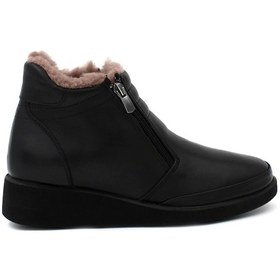 Resim Hakiki Deri Kürklü Kadın Kalın Taban Bot 411kza707 001 