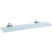 Resim Duxxa Cam Banyo Rafı Cam Raf Banyo Rafı Duvar Rafı Mutfak Rafı 10x50cm Temperli Şeffaf Cam Etejer Temperli 