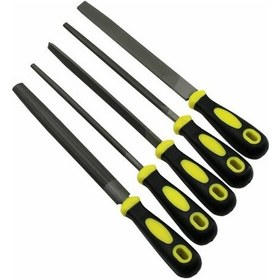 Resim 5 Parça 8&amp 39 &amp 39 Çelik Eğe Seti Balık Sırtı - Üçgen - Kare - Yuvarlak - Düz Geniş Go-53-vice 03364 