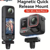 Resim aMagisn Manyetik Hızlı Çıkarma Montajı için Insta360 Ace Pro 2 /X5/Ace Pro/Ace, ABS Plastik, Yansız, Kolay Çıkarma Tasarımı ile Güvenli Montaj ve Kaymaz Koruma 