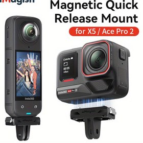 Resim aMagisn Manyetik Hızlı Çıkarma Montajı için Insta360 Ace Pro 2 /X5/Ace Pro/Ace, ABS Plastik, Yansız, Kolay Çıkarma Tasarımı ile Güvenli Montaj ve Kaymaz Koruma 