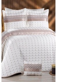Resim Colors Micro Çift Kişilik Yatak Örtüsü Krem Cappucino (495154640) 