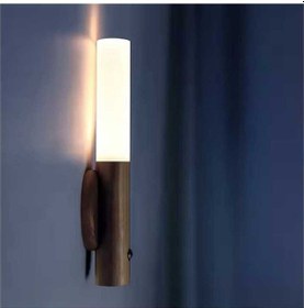 Resim Ct-5250 Kumru Ahşap Renk Kablosuz Şarjlı Sensörlü Led Duvar Aplik Günışığı Rengi Beyaz 