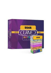 Resim Silgi Sg.51 Silka Curved Rainbow 8 Li Neon Pastel 30 Lu Stand 