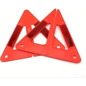 Resim Oldfriend 2 Adet Yüksek Görünürlüklü Reflektörlü Araç Uyarı Üçgeni Seti - Dayanıklı Plastik 