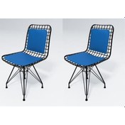 Resim Knsz kafes tel sandalyesi 2 li mazlum syhmvi sırt minderli ofis cafe bahçe mutfak 