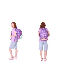 Resim Kaukko Kids Flamingo Nakışlı Ve Baskılı Okul Çantası L5226 Ve Thermo Beslenme Çantası L7226 Seti - Kız Çocuk Pembe - Mor 