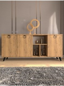 Resim Ahşap 3 Kapaklı Konsol 