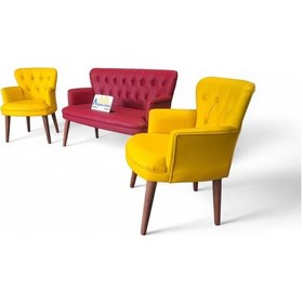 Resim Ahşap Ayaklı Deri Ofis Koltuğu Ve Kanepeleri Deri Ofis Koltuğu Büro Mobilyası Bekleme Koltuğu Sarı Kırımızı 