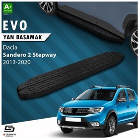 Resim S-dizayn Dacia Sandero 2 Stepway Evo Siyah Yan Basamak 173 Cm 2013-2020 A+ Kalite 