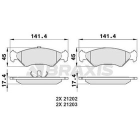 Resim Braxıs Aa0027 On Fren Balatası Fıesta 89 02 Ford Ka 96 08 Mazda 121 Iıı 96 03 