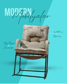 Resim AVYNA Premium Sallanır Sandalye & Dinlenme Koltuğu | Modern Tv Koltuğu, Ergonomik Yastıklı Rahat Koltuk 