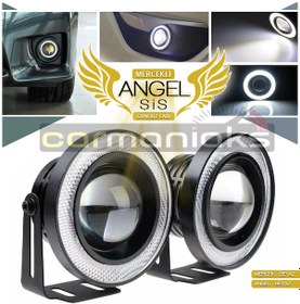 Resim Mercekli Angel Led Halkalı Sis Far Metal Alaşım Gövde Su Geçirmez 76 MM Beyaz 
