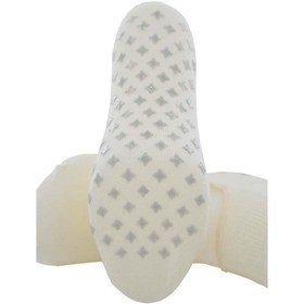 Resim Yoga Pilates Çorabı 3 Lü Kaydırmaz Taban Yıldız Baskılı Krem 