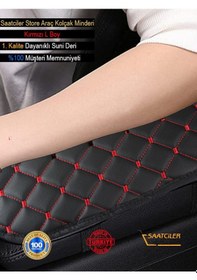 Resim Bmw X3 Deri Oto Kolçak Kılıfı Örtüsü Capitone Süngerli Kırmızı Nakışlı-37 