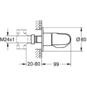 Resim Grohe Grohtherm 1000 Ankastre Stop Valf (19981000) 