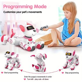 Resim Uzaktan Kumandalı Robot Köpek Oyuncak - Kızılötesi Kontrollü, Takip Eder & Şarkı Söyler/Dans Eder, Akıllı Programlama, Aile ve Arkadaşlar İçin Mükemmel Noel ve Doğum Günü Hediyesi 