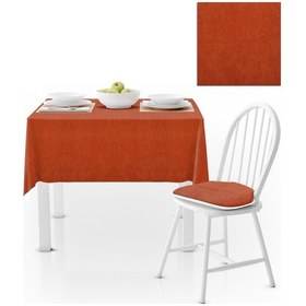 Resim Turuncu Düz Renk Petek Dokuma Masa Örtüsü 140x260 