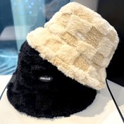 Resim Japon Tarzı Yün Benzeri Kumaş Ekose Balıkçı Şapkası, 4 Renk Se 